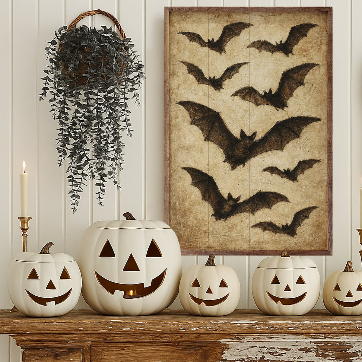 Bats Wood Framed Print