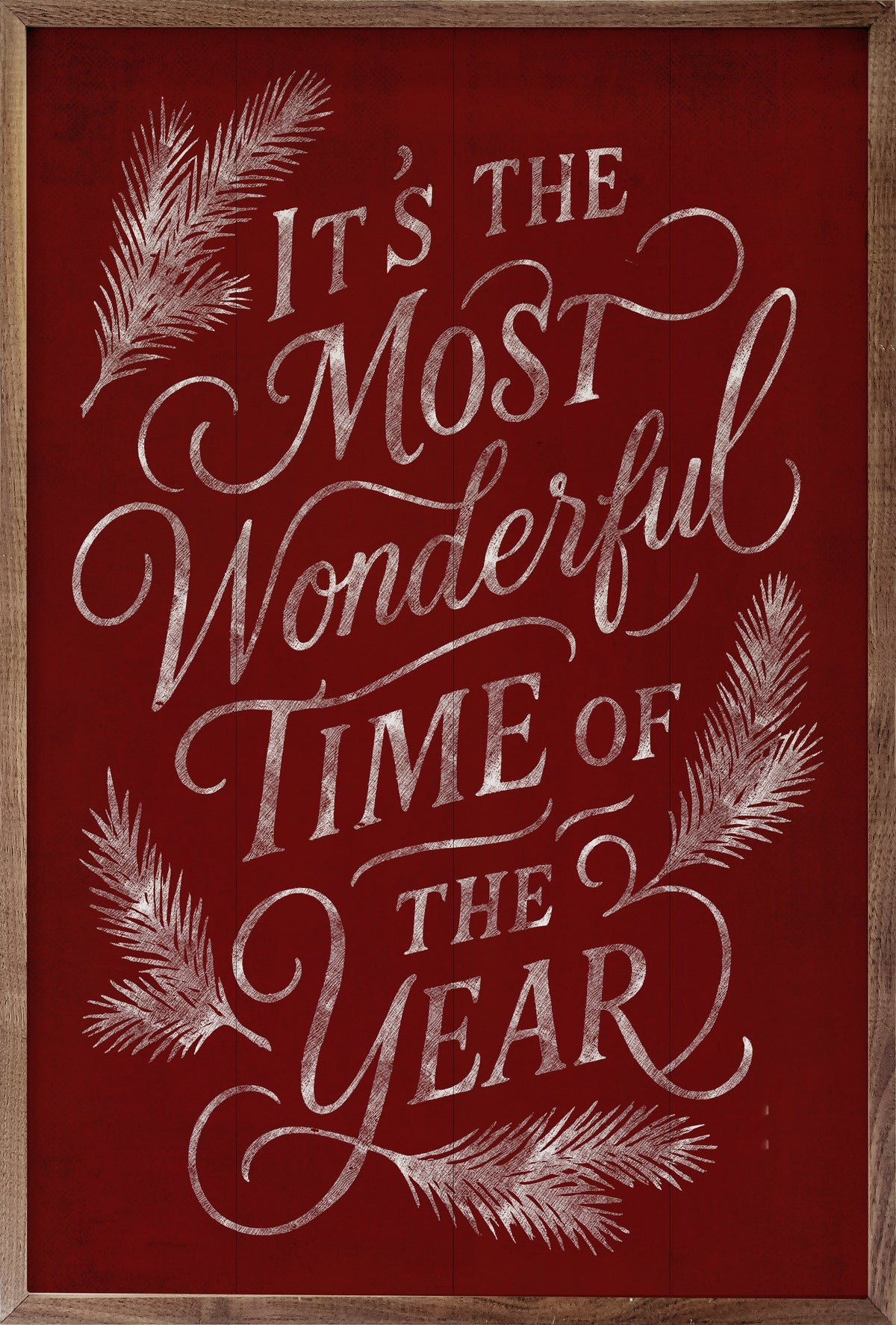 It's The Most Wonderful Time Pine Wood Framed Print