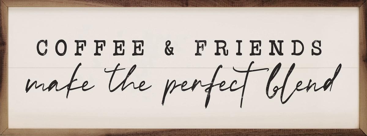 Coffee & Friends Wood Framed Print
