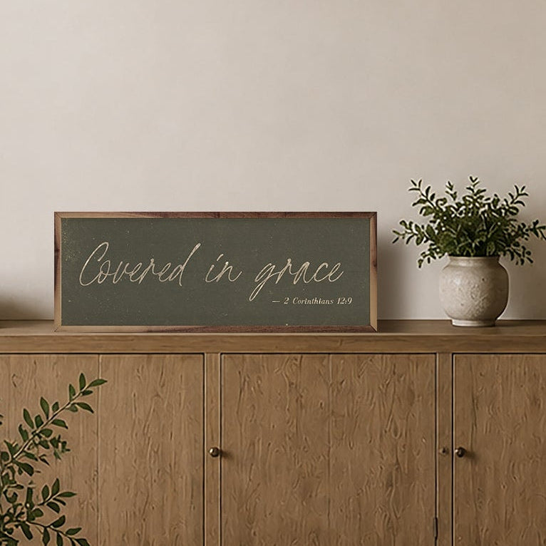 Covered In Grace Wood Framed Print