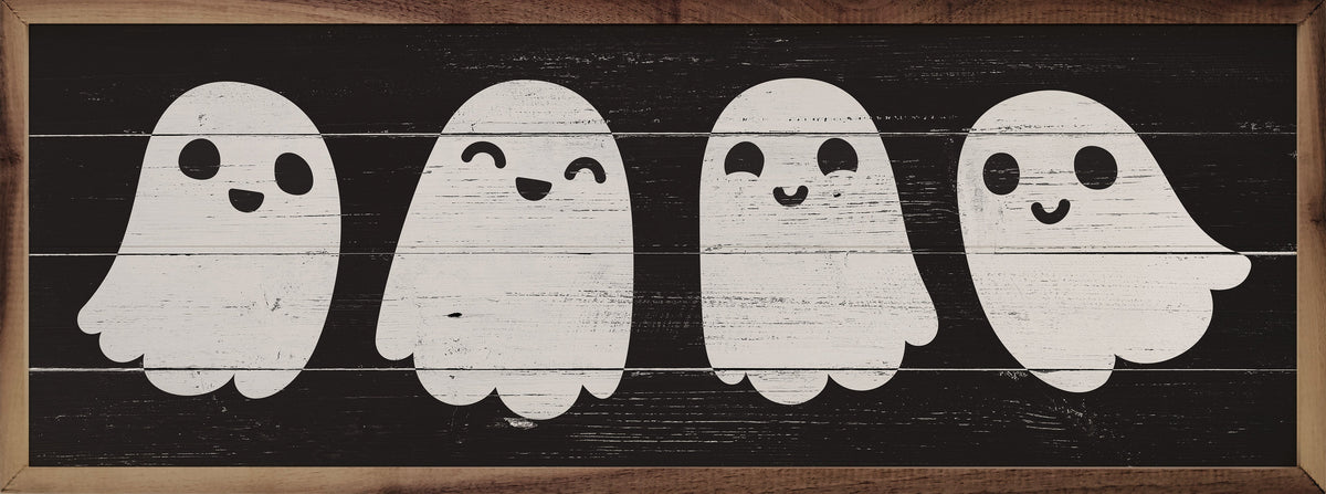 Ghosts Black Wood Framed Print