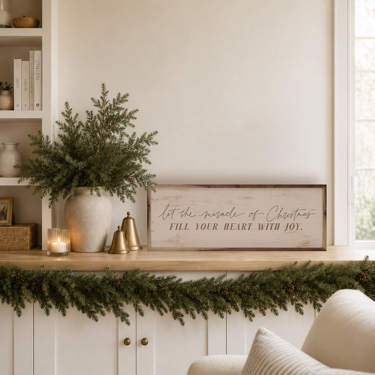 Let The Miracle Of Christmas Wood Framed Print