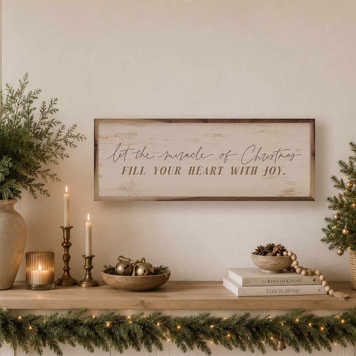 Let The Miracle Of Christmas Wood Framed Print