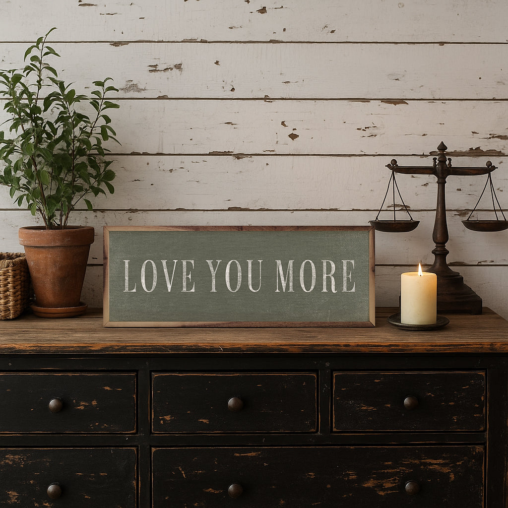 Love You More Wood Framed Print