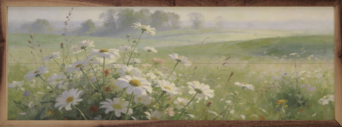 Prairie Flower Line Wood Framed Print
