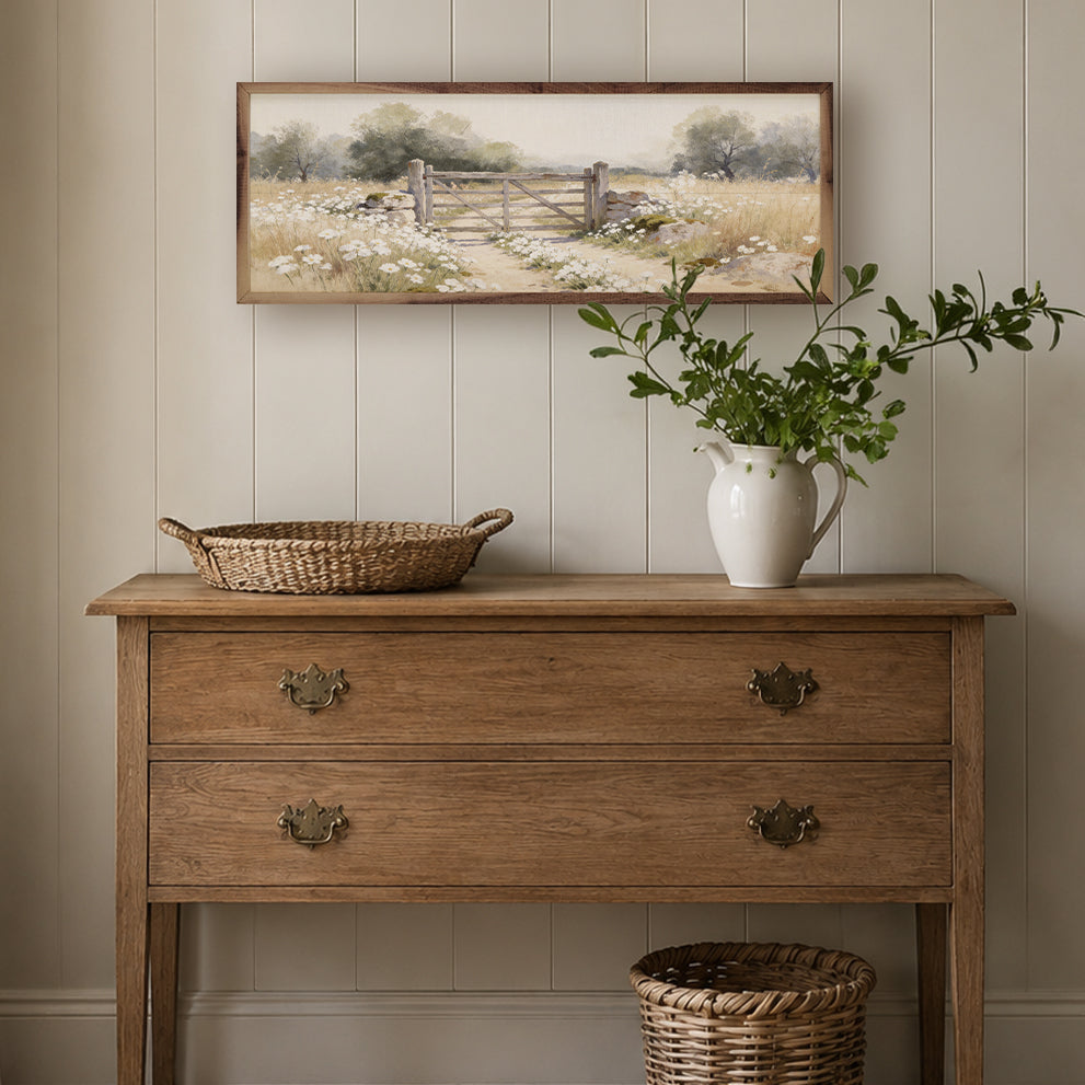 Soft Meadow's Gate Wood Framed Print