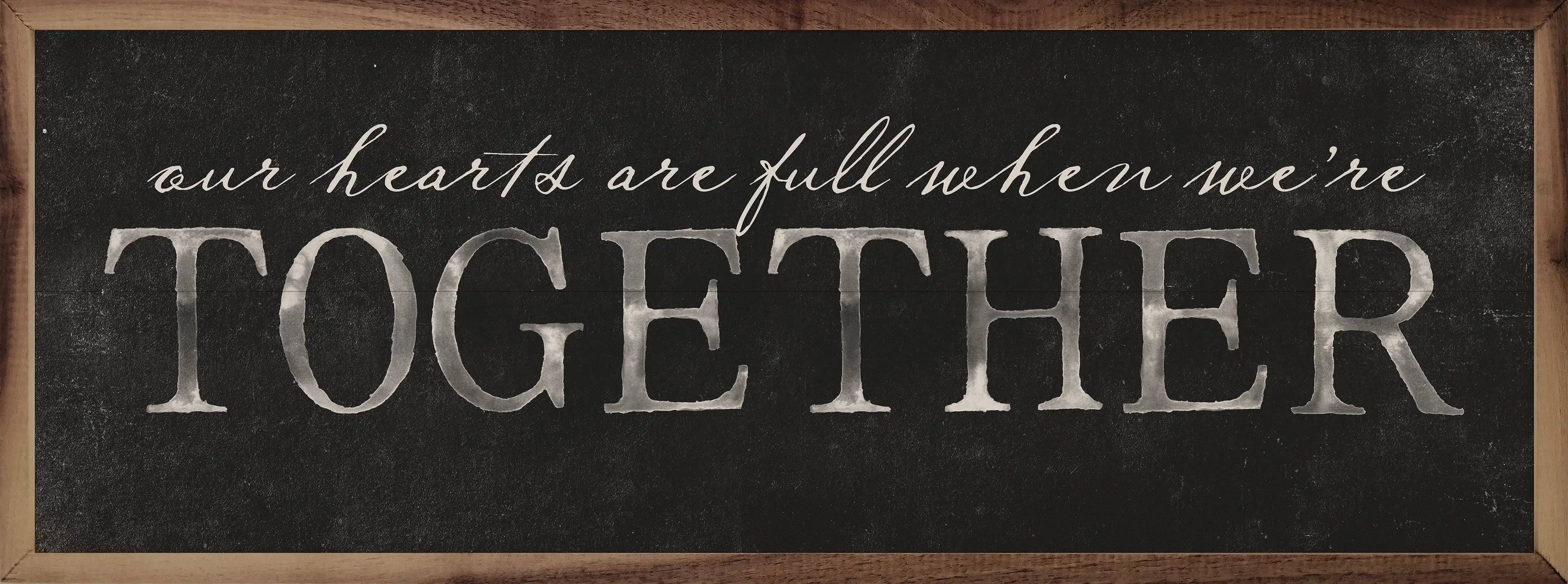 Hearts Are Full Together Wood Framed Print