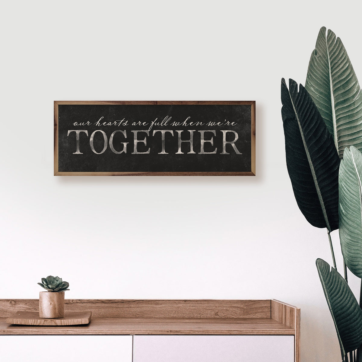 Hearts Are Full Together Wood Framed Print