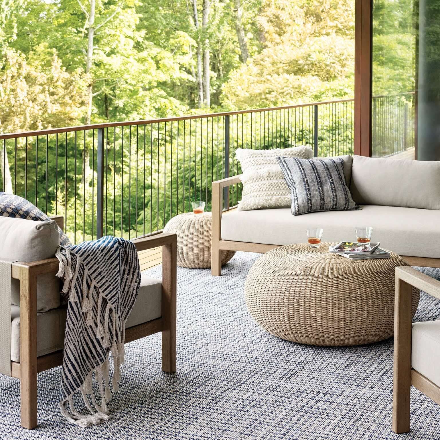 Pine Cone Hill Cozumel Navy Throw