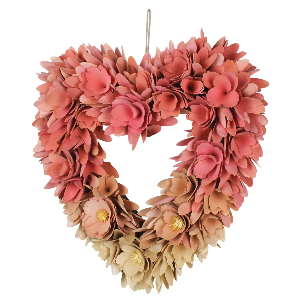 Wood Shaving Heart Wreath