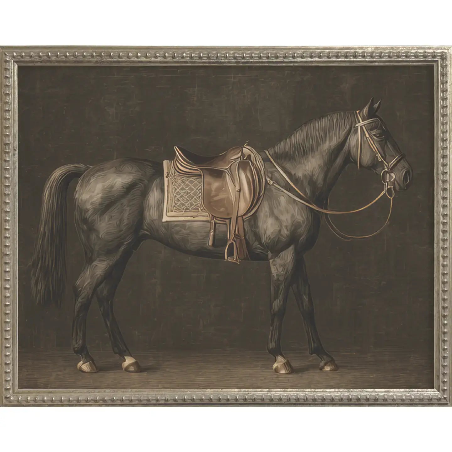 Silver Bead Horse Gallery Frame Art Set