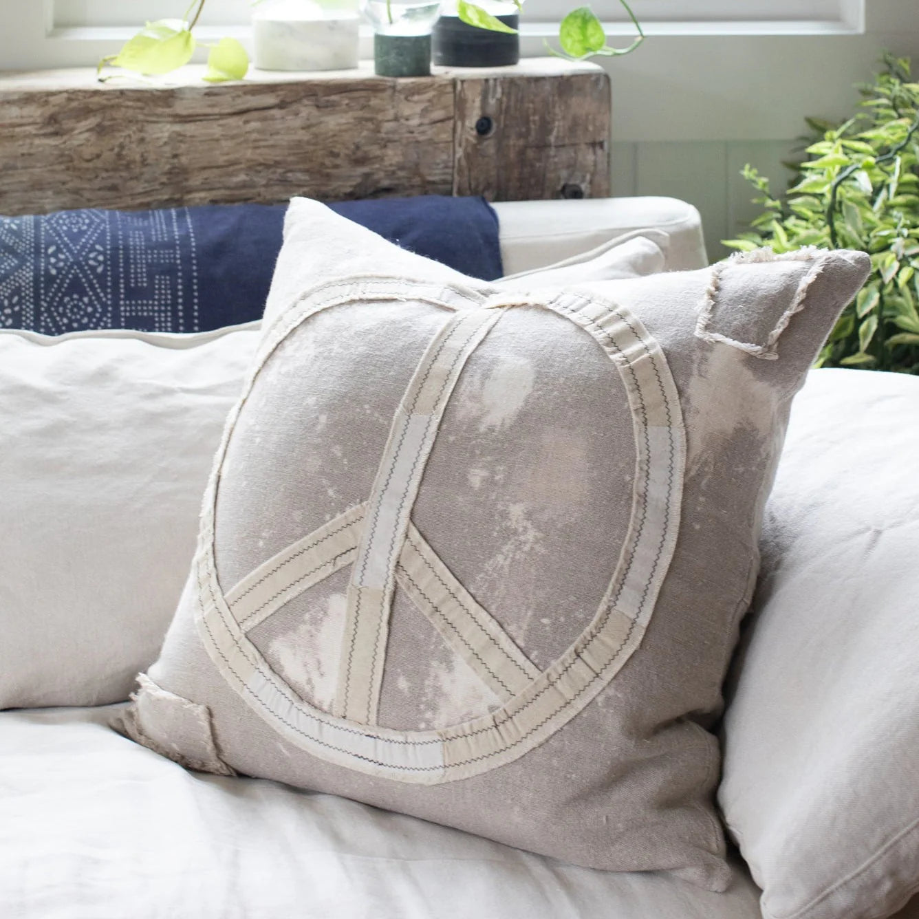Sugarboo Designs Splatter Peace Sign Pillow - Main Image