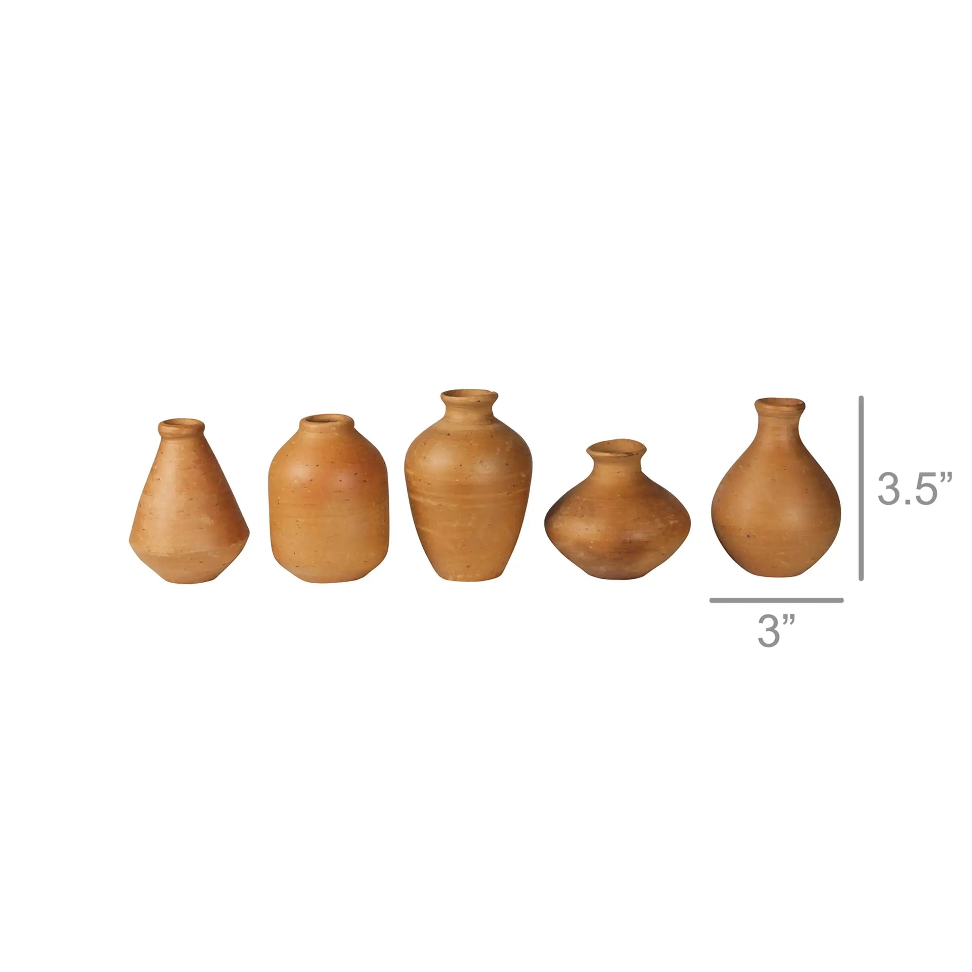 Miniature Terra Cotta Vase Set