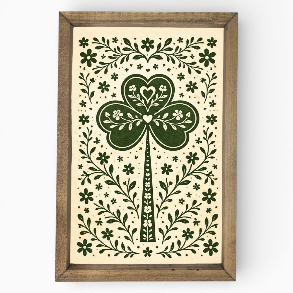 Folk Shamrock Framed Art