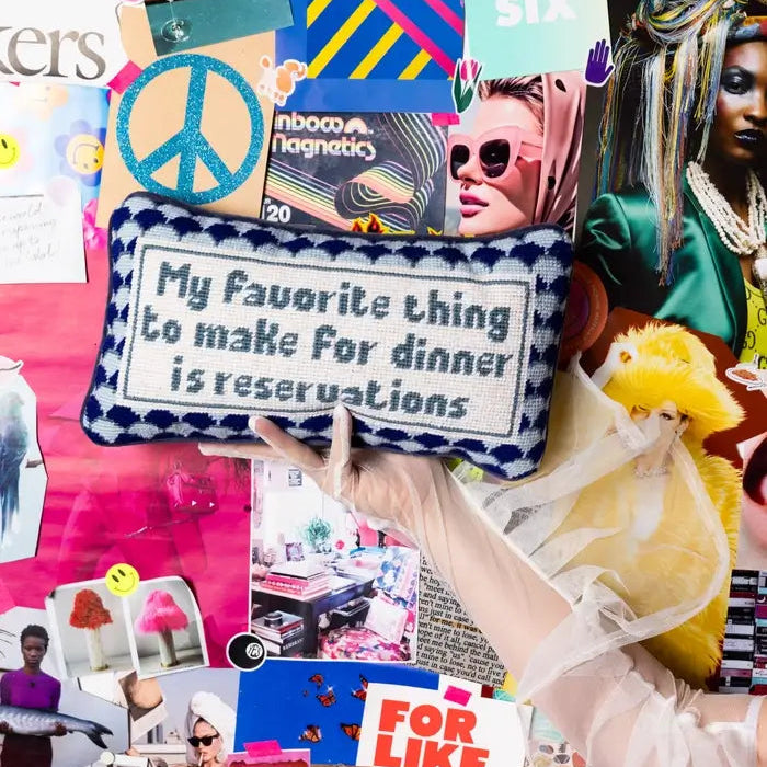 Reservations Needlepoint Pillow