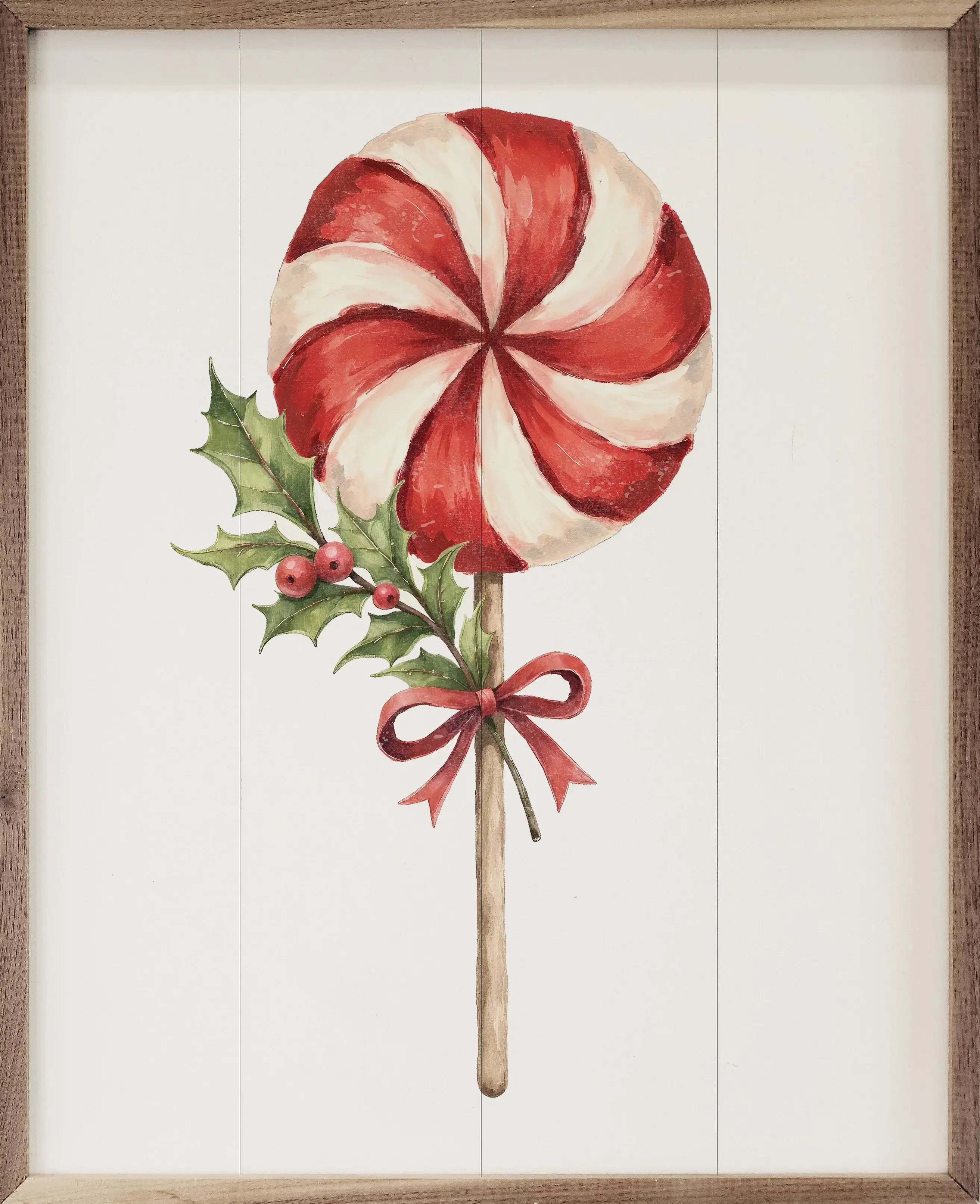 Christmas Lollipop Wood Framed Print