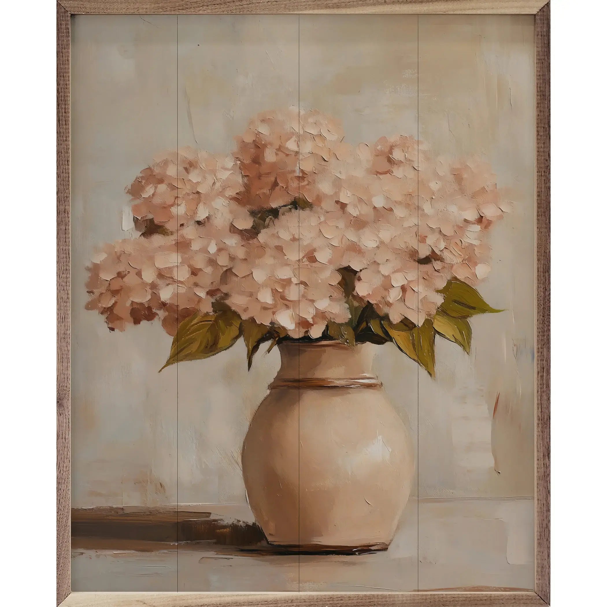 Classic Pink Hydrangeas Wood Framed Print