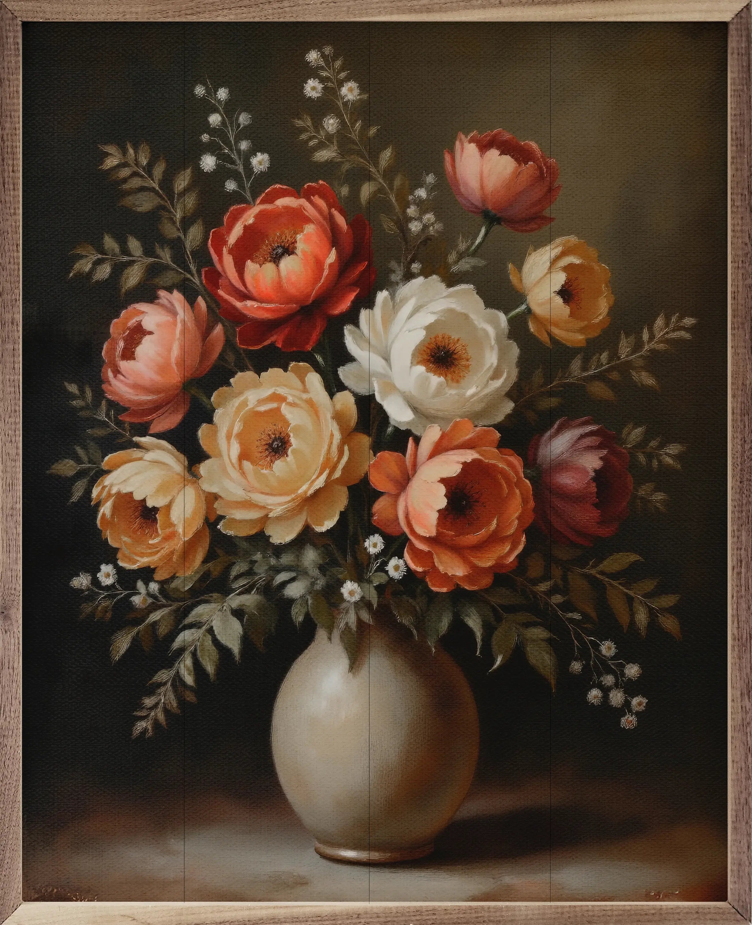 Autumn Bouquet Wood Framed Print