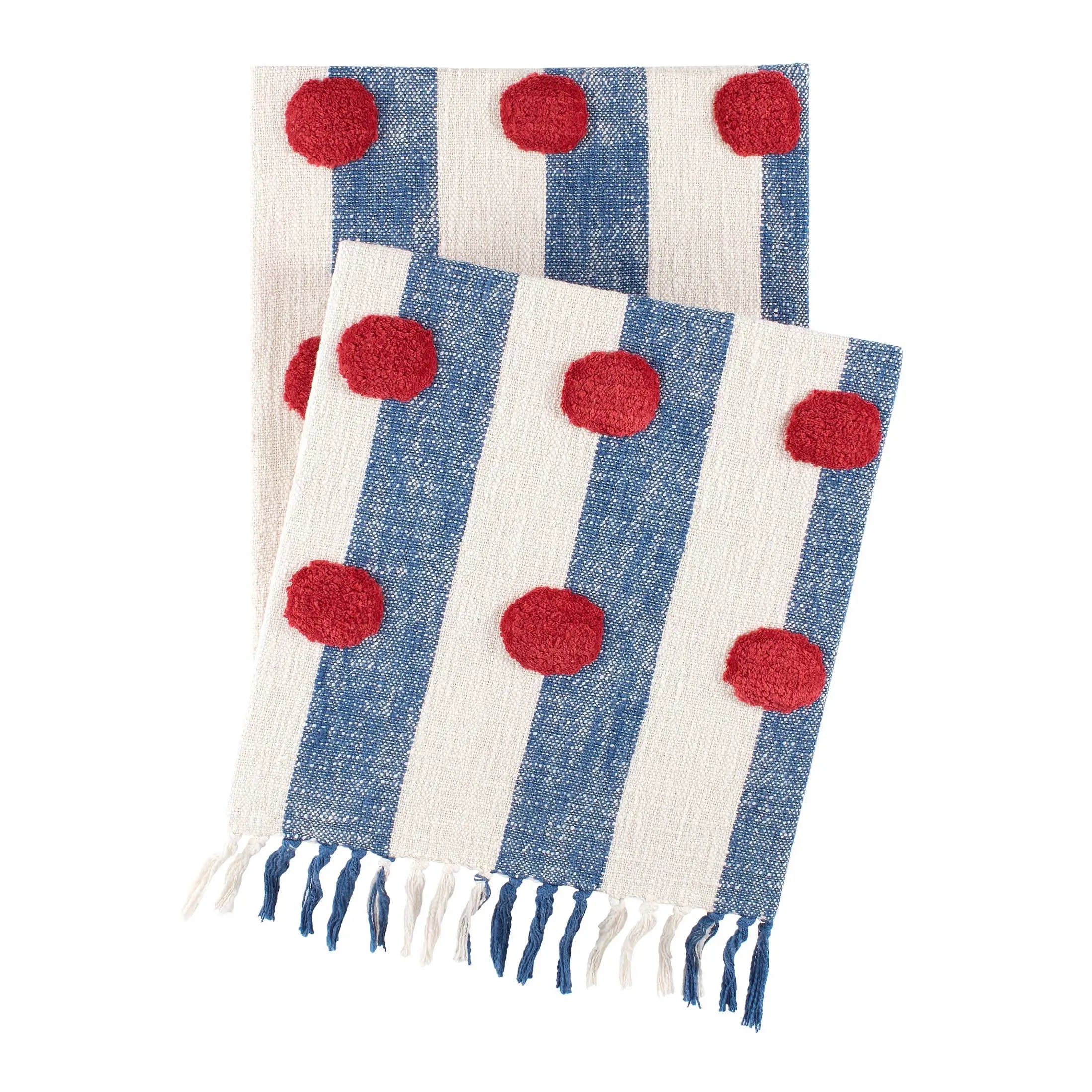Pine Cone Hill Helmsman Dot Blue Throw