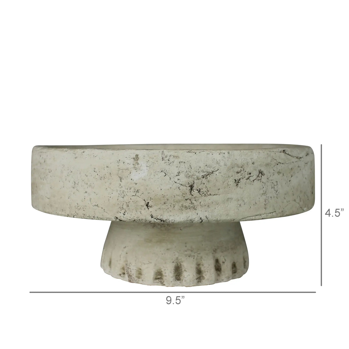 Weathered Stoneware Pedestal Bowl