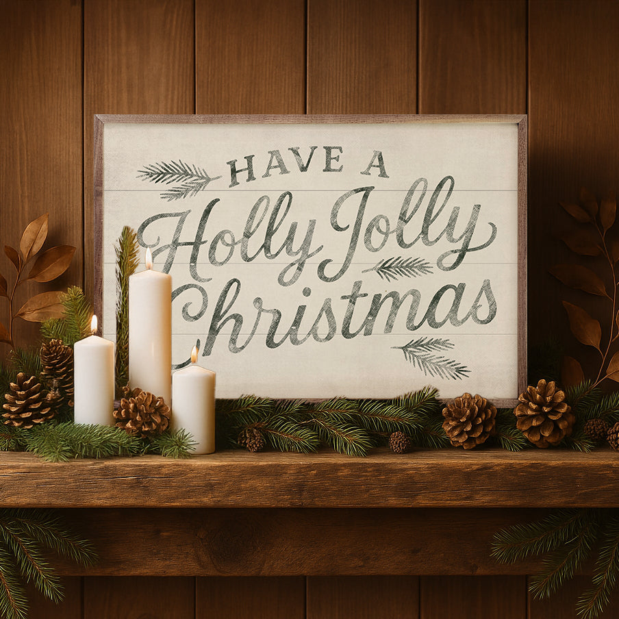 Have A Holly Jolly Christmas Wood Framed Print