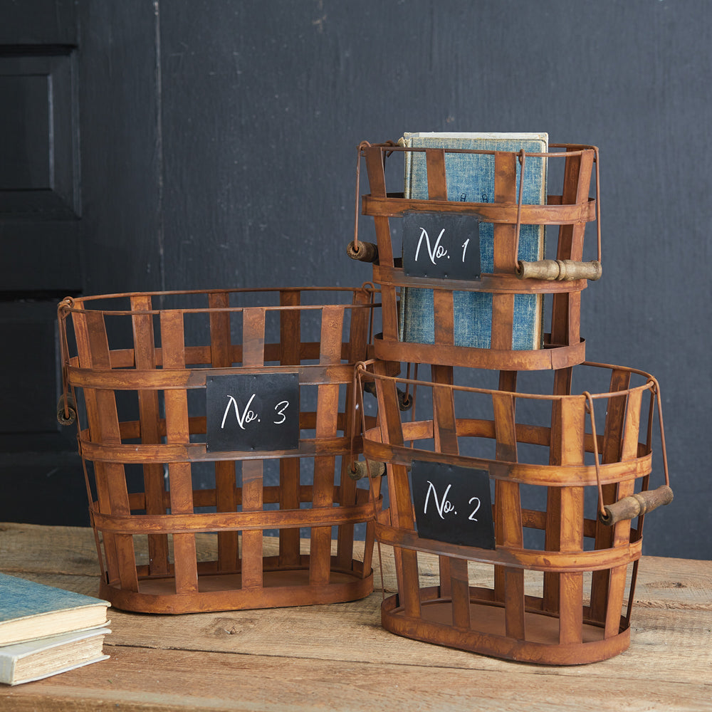 Rustic Numbered Baskets Set