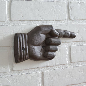 Cast Iron Pointing Hand Plaque