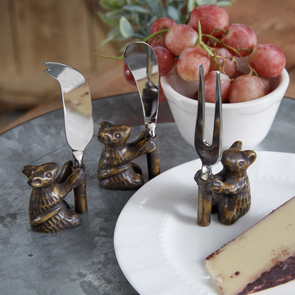 Cast Iron Mouse Cheese Spreader Set