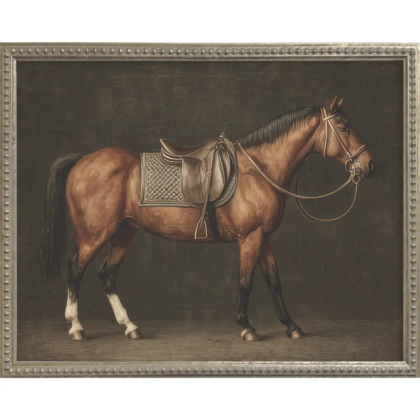 Silver Bead Horse Gallery Frame Art Set