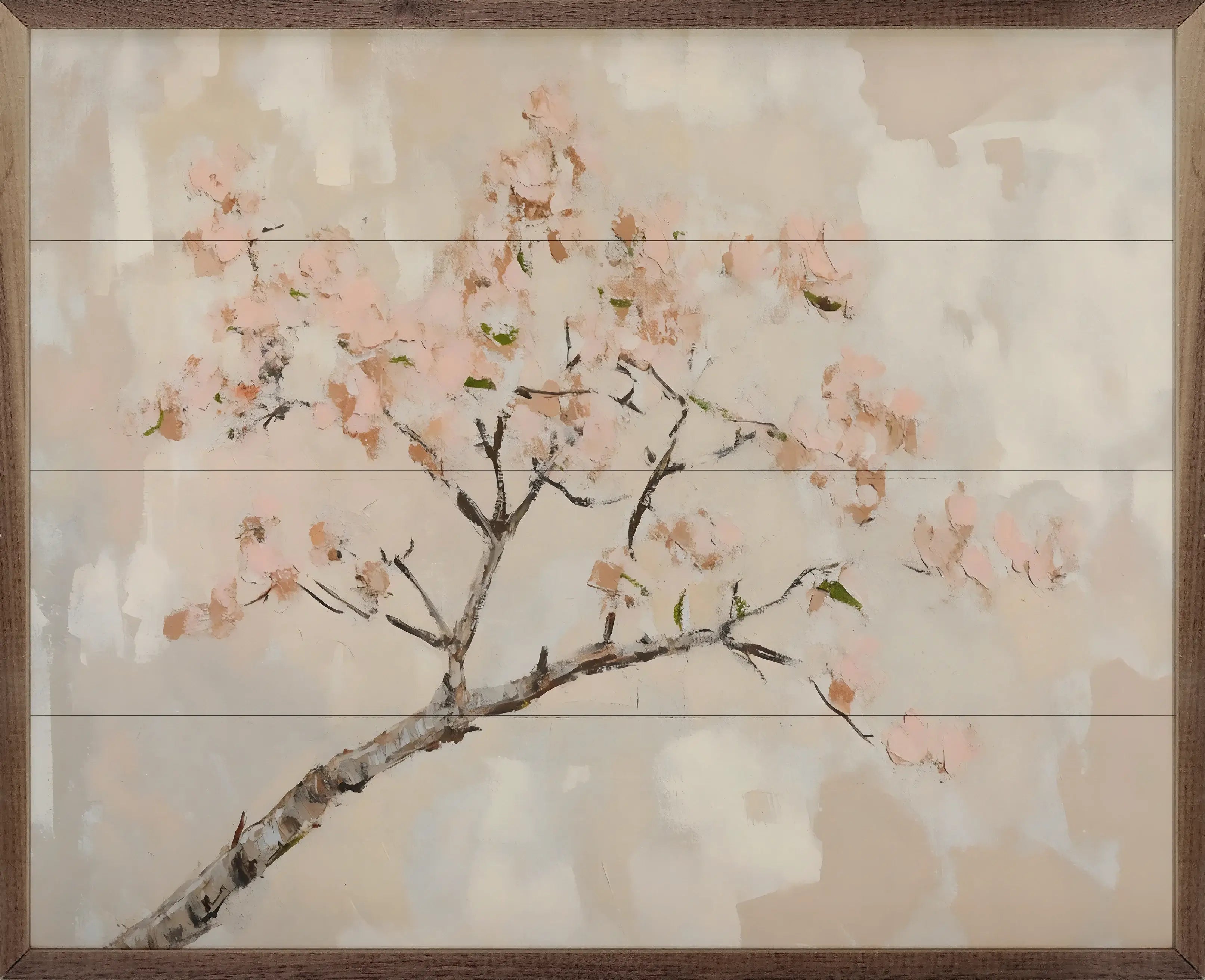 Muted Cherry Blossom Wood Framed Print