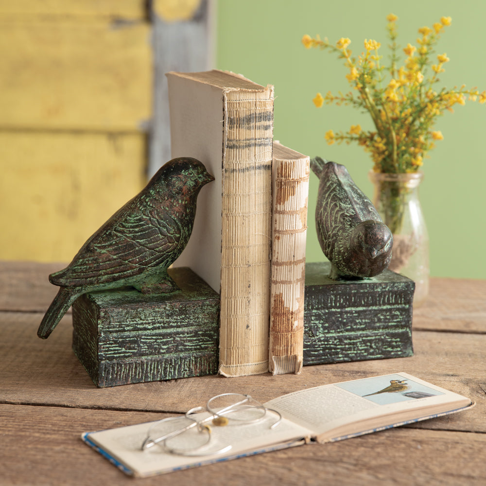Perched Bird Bookends