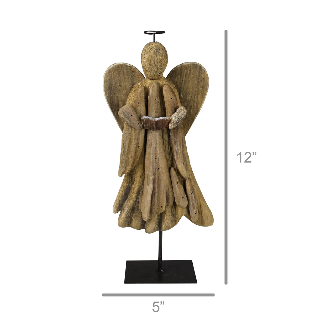 Kiri Wood Angel On Stand