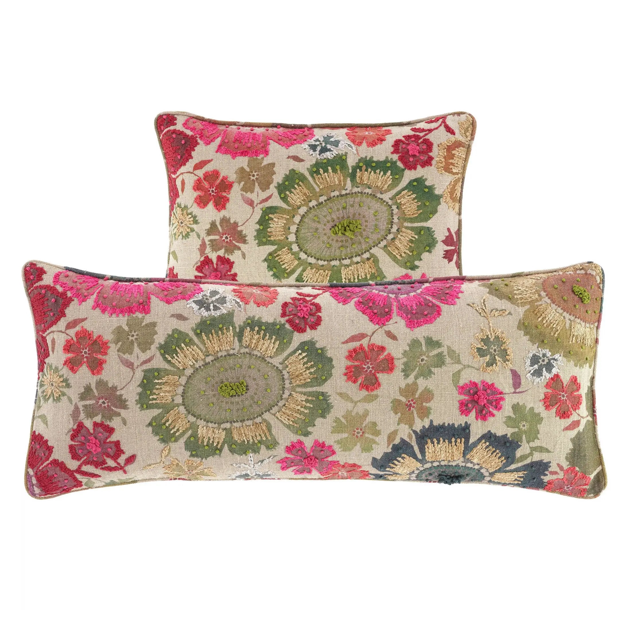 Pine Cone Hill Peruvian Floral Embroidered Decorative Pillow Cover