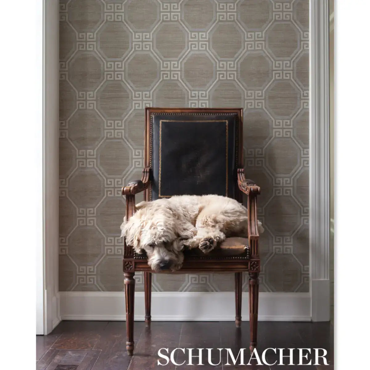 Schumacher Octavia Hemp Shimmer Wallpaper