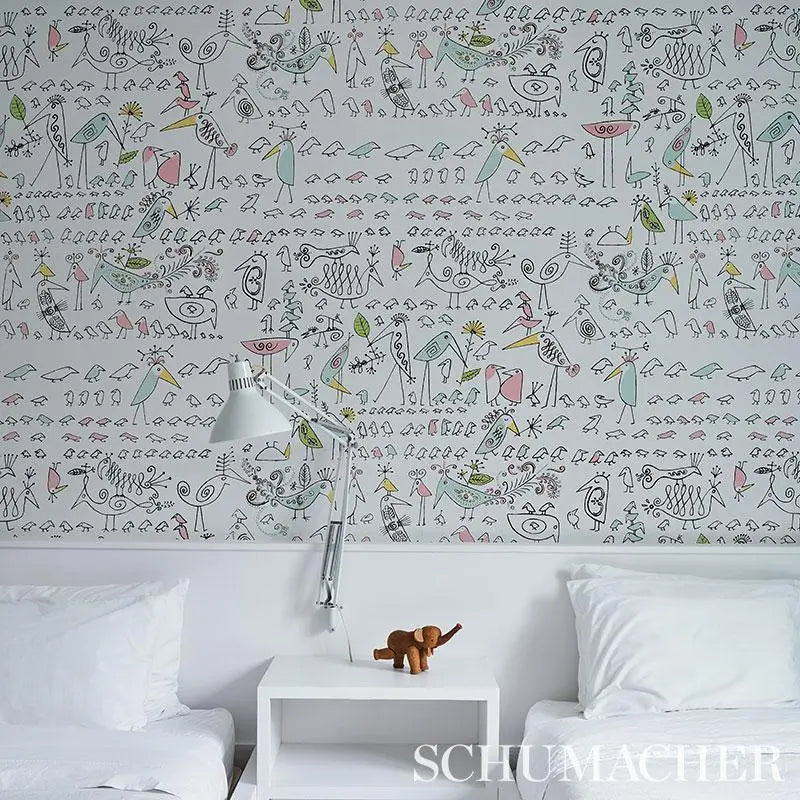 Schumacher Aviary Wallpaper