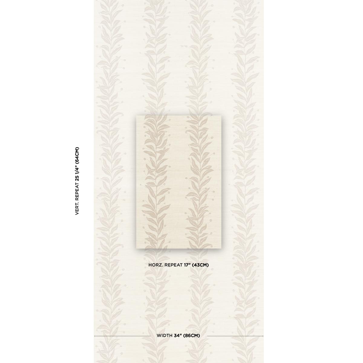Schumacher Tendril Stripe Sisal Wallpaper
