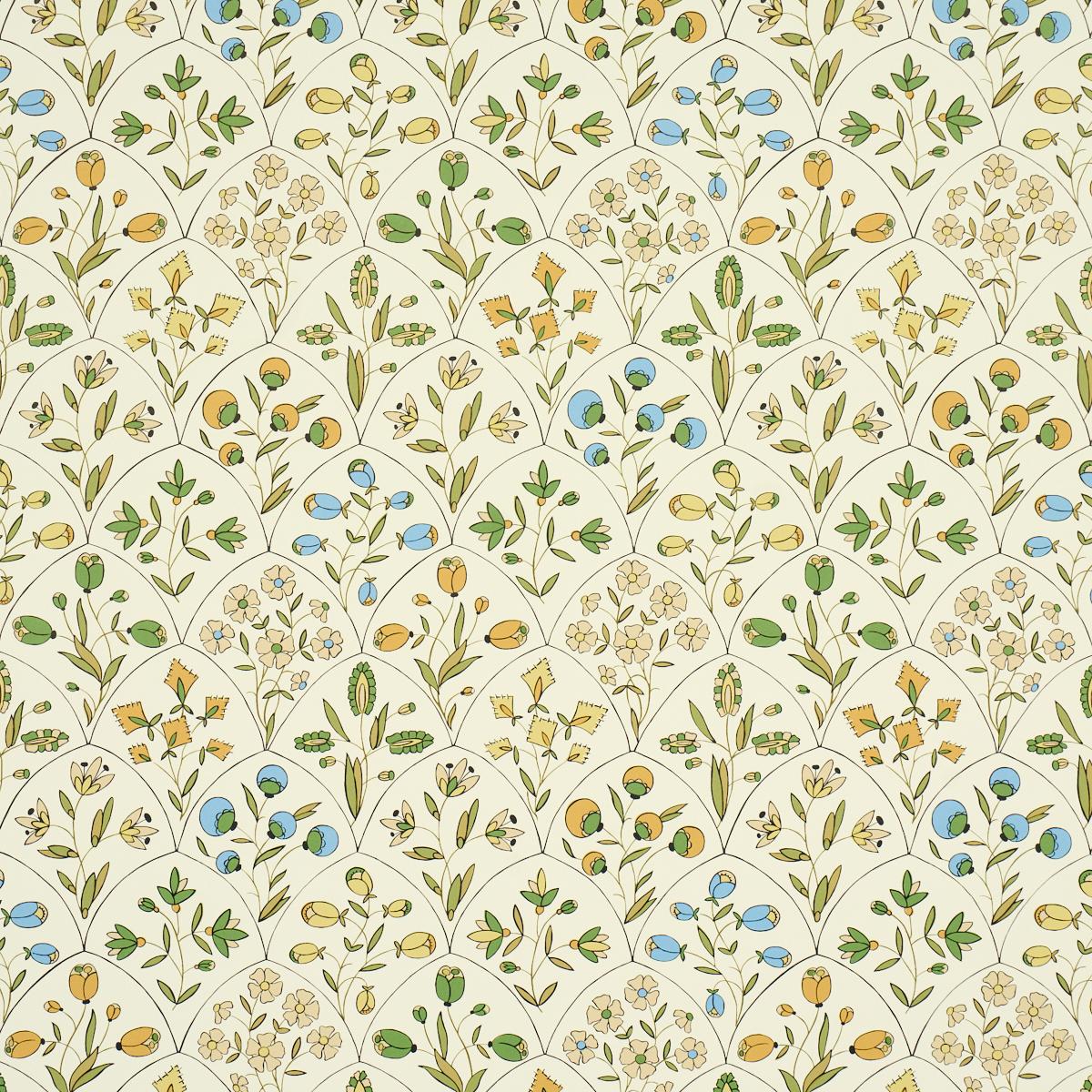 Schumacher Frances Scallop Floral Wallpaper