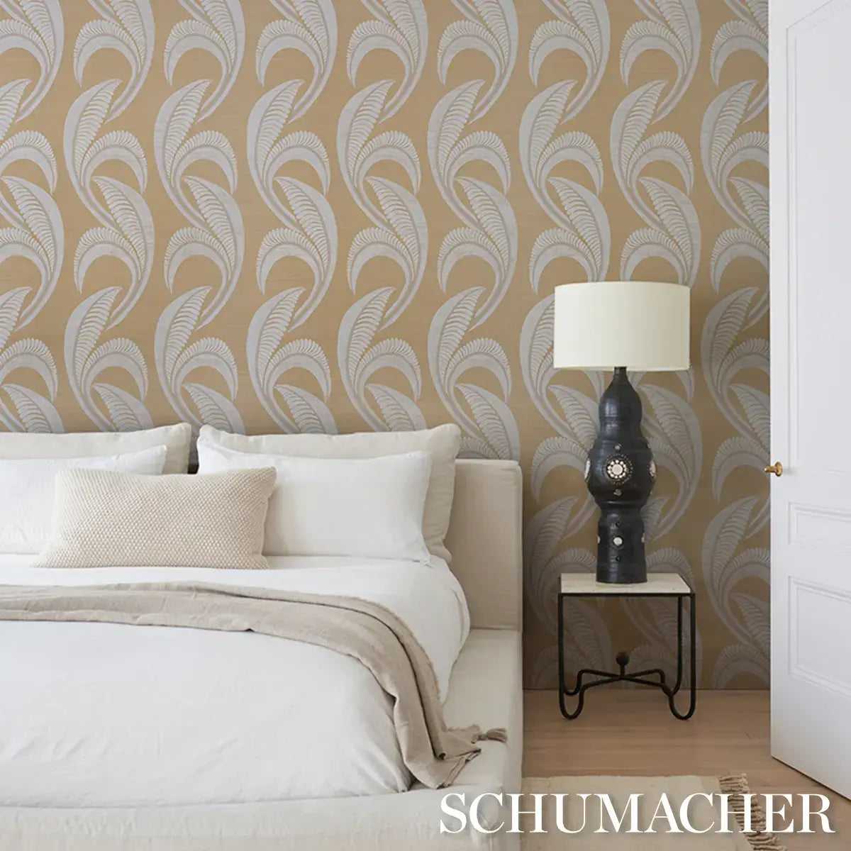 Schumacher Banana Leaf Sisal Wallpaper
