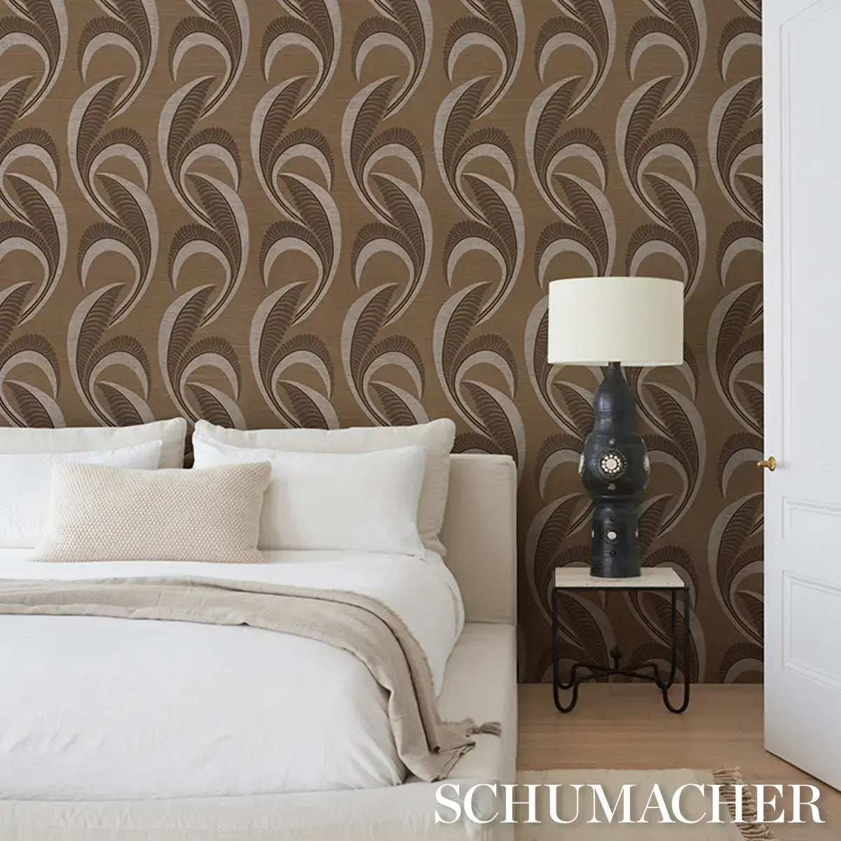 Schumacher Banana Leaf Sisal Wallpaper
