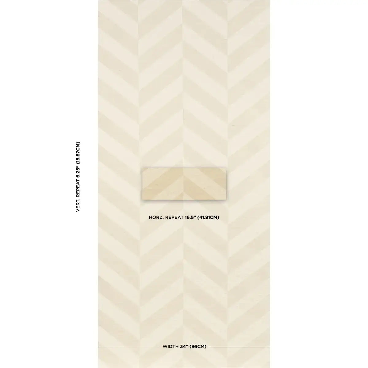 Schumacher Staggered Chevron Sisal Wallpaper