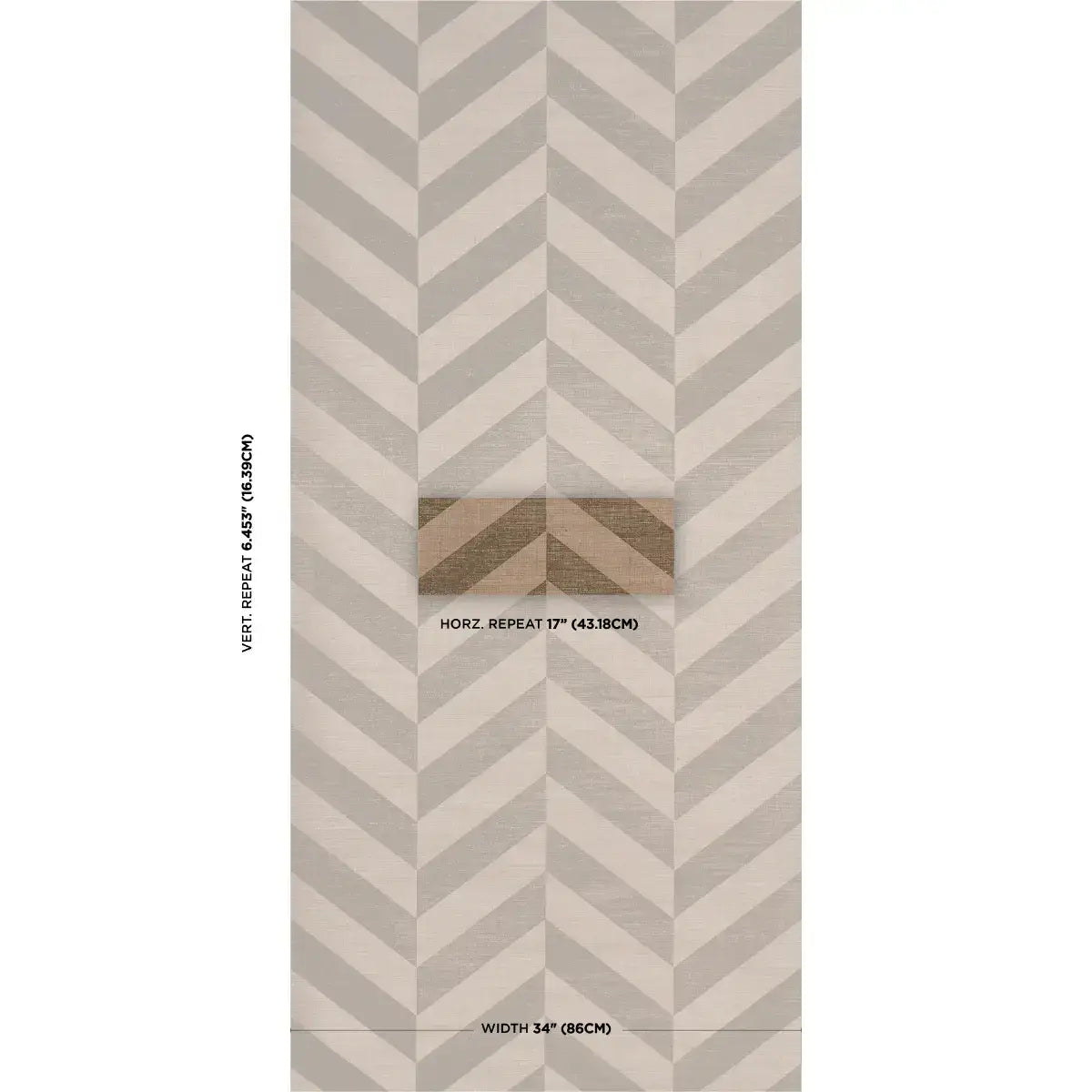 Schumacher Staggered Chevron Sisal Wallpaper