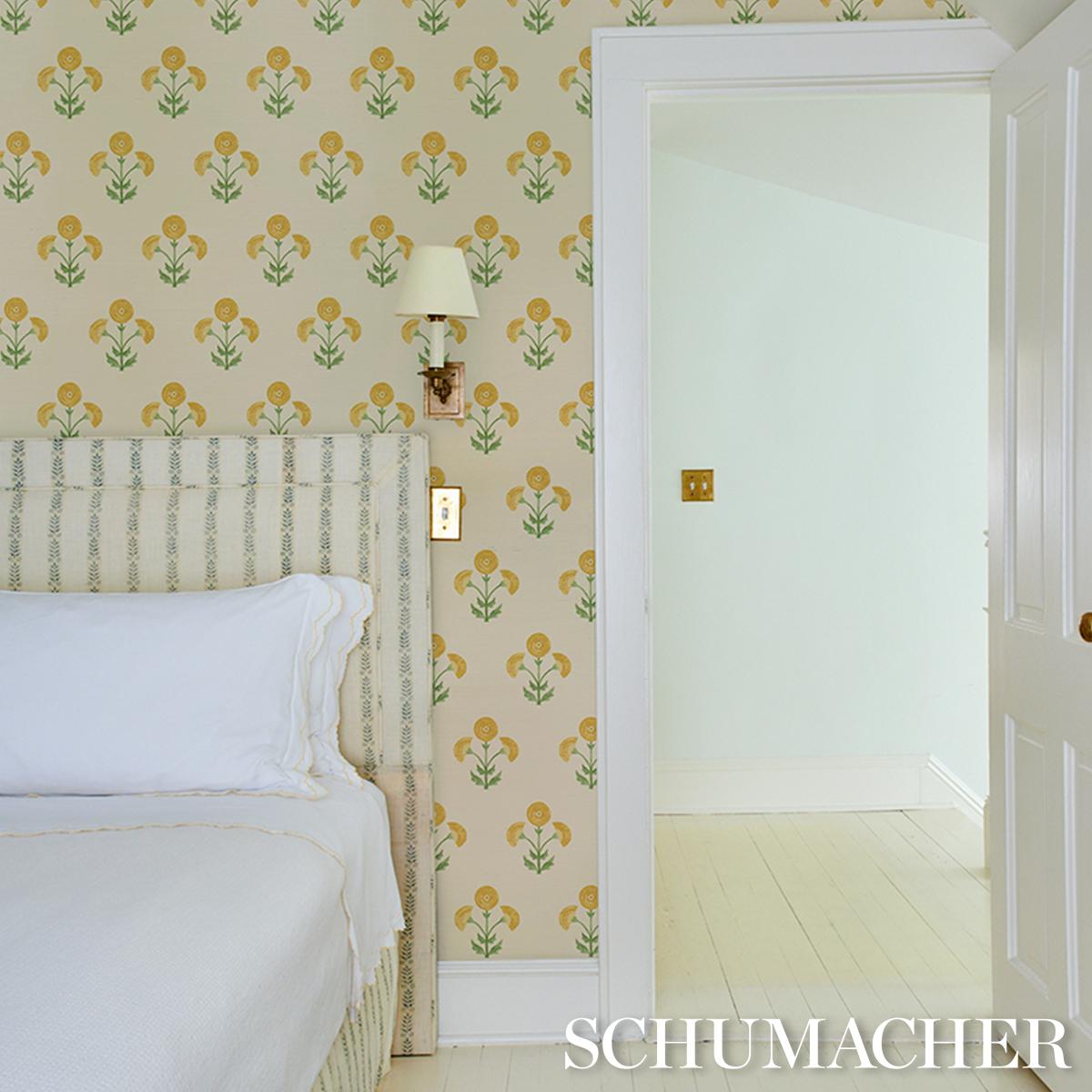 Schumacher Saranda Flower Sisal Wallpaper | A Cottage in the City