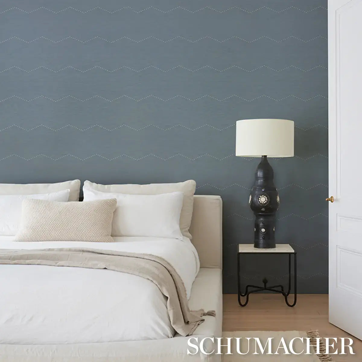 Schumacher Rivet Stripe Sisal Wallpaper