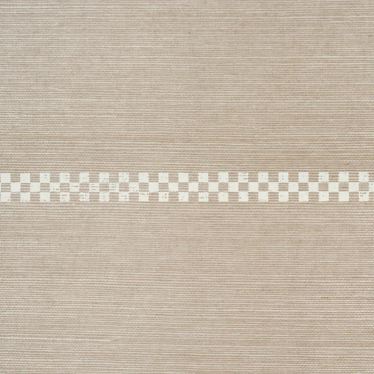Schumacher Checkered Stripe Sisal Wallpaper