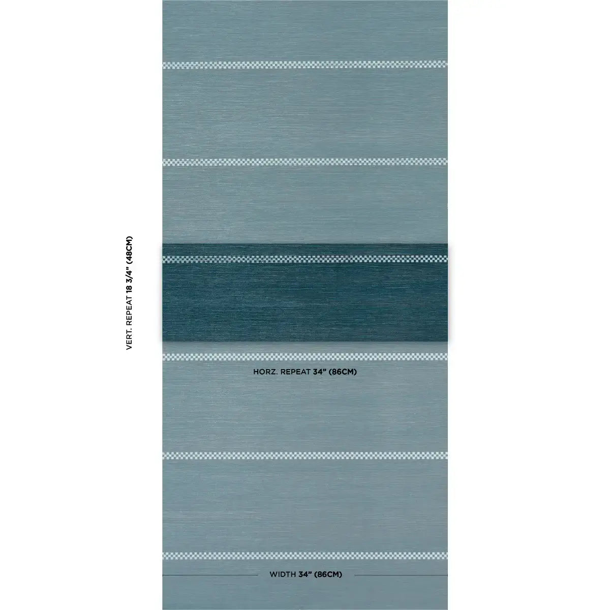 Schumacher Checkered Stripe Sisal Wallpaper