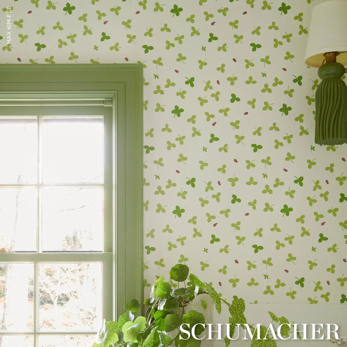 Schumacher Celia Clover Wallpaper