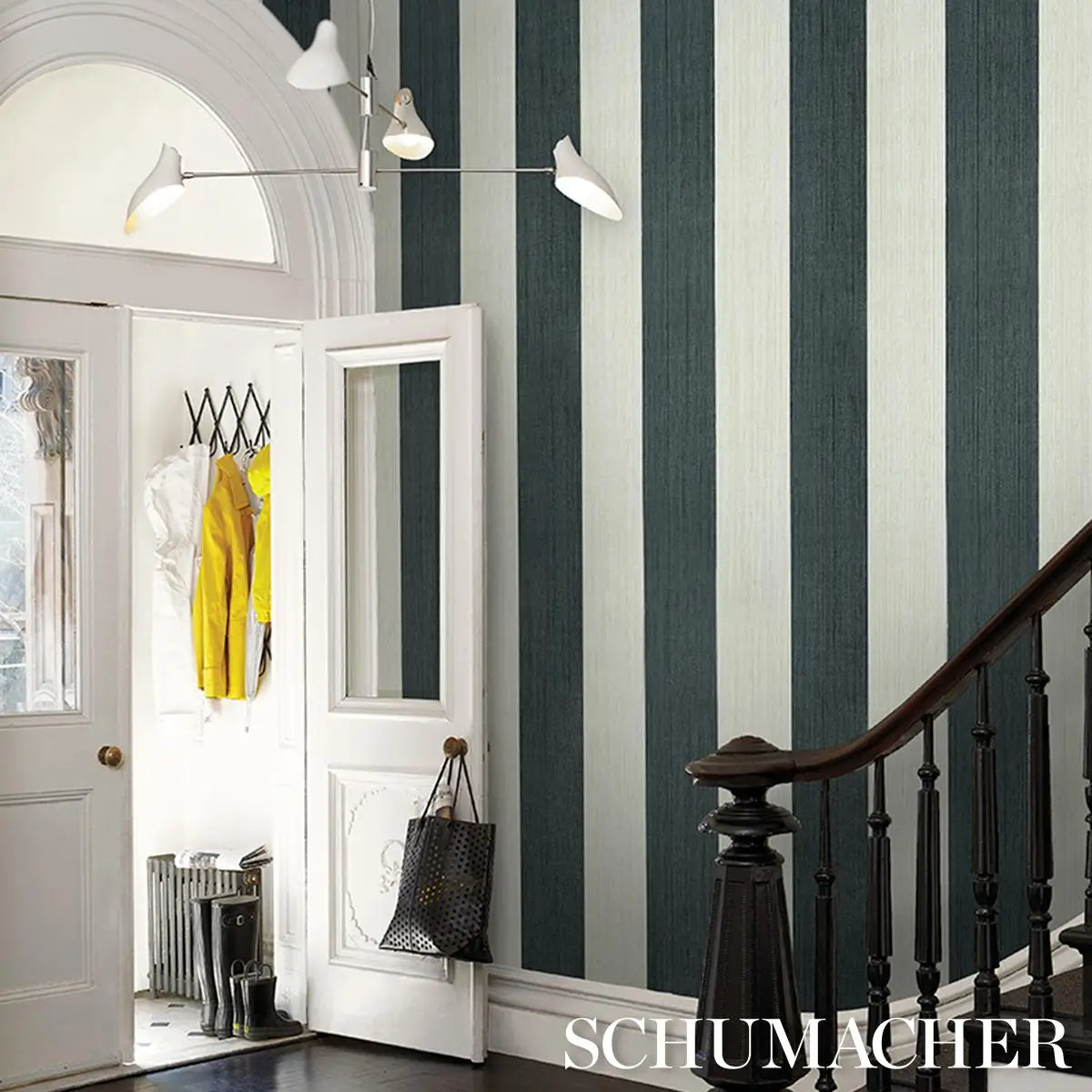 Schumacher Backdrop Painter's Stripe Wallpaper