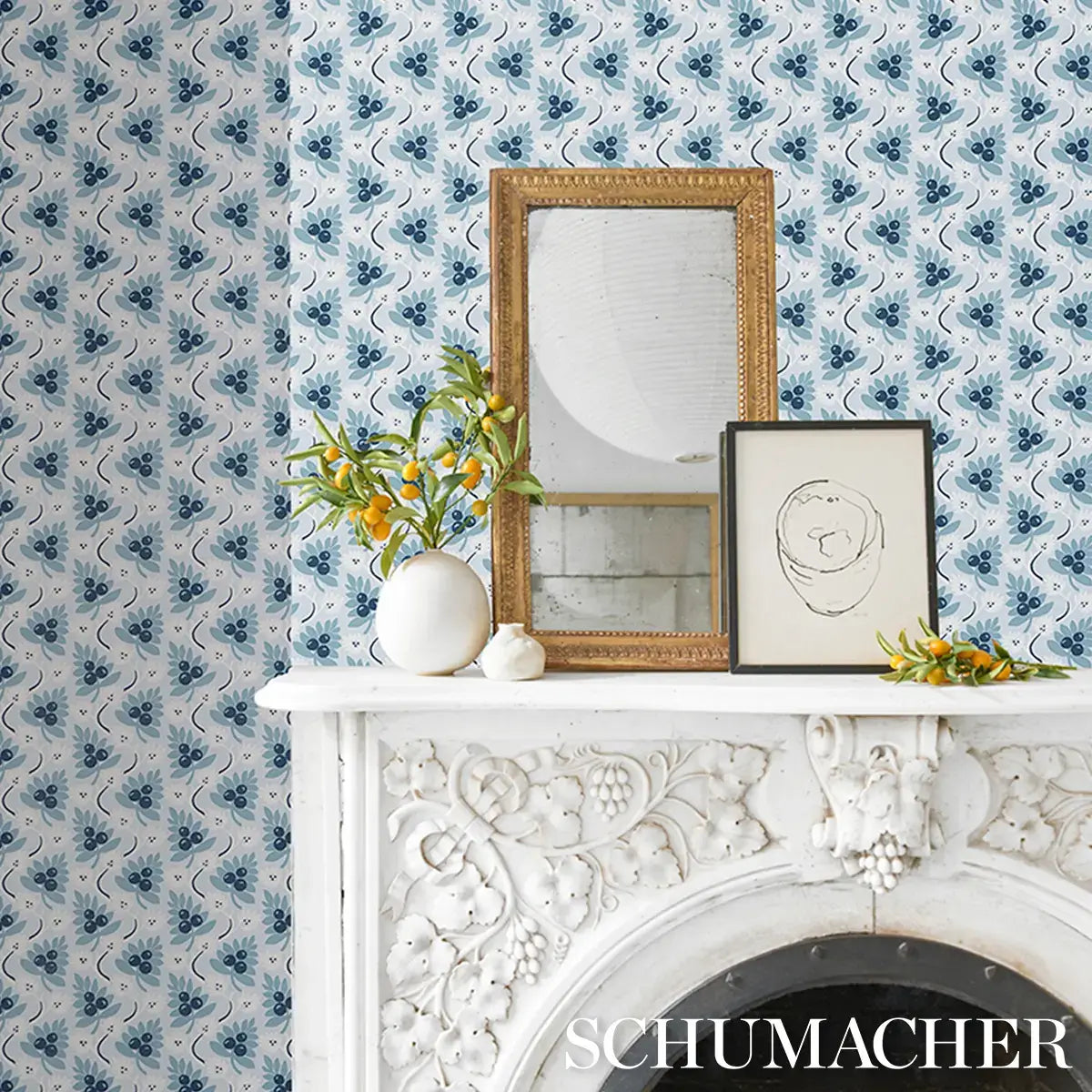 Schumacher Custis Orchard Wallpaper
