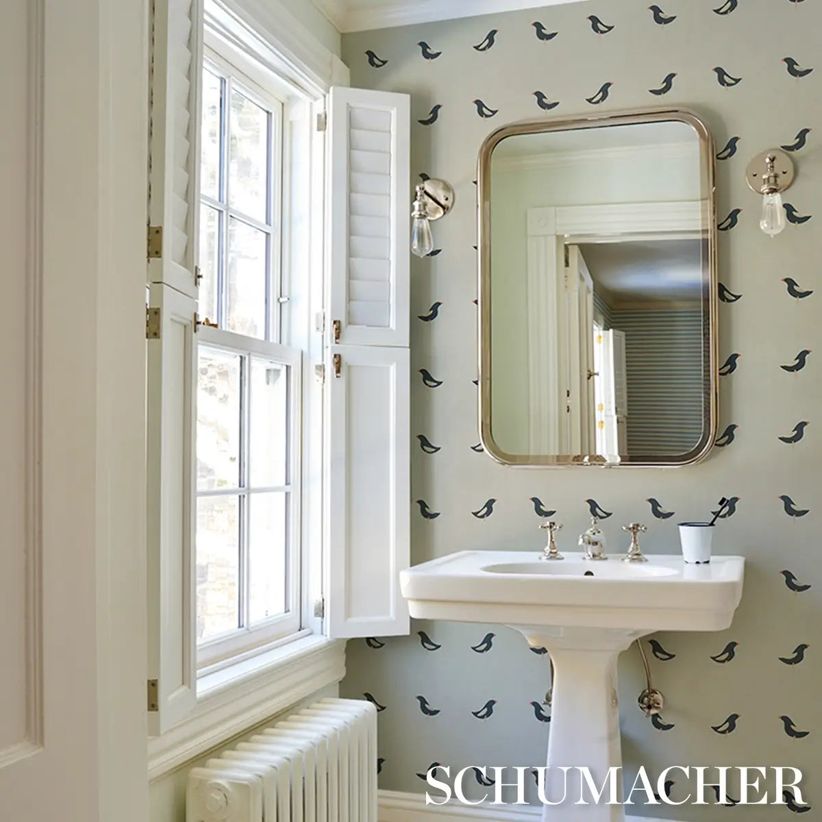 Schumacher Birds Print Wallpaper