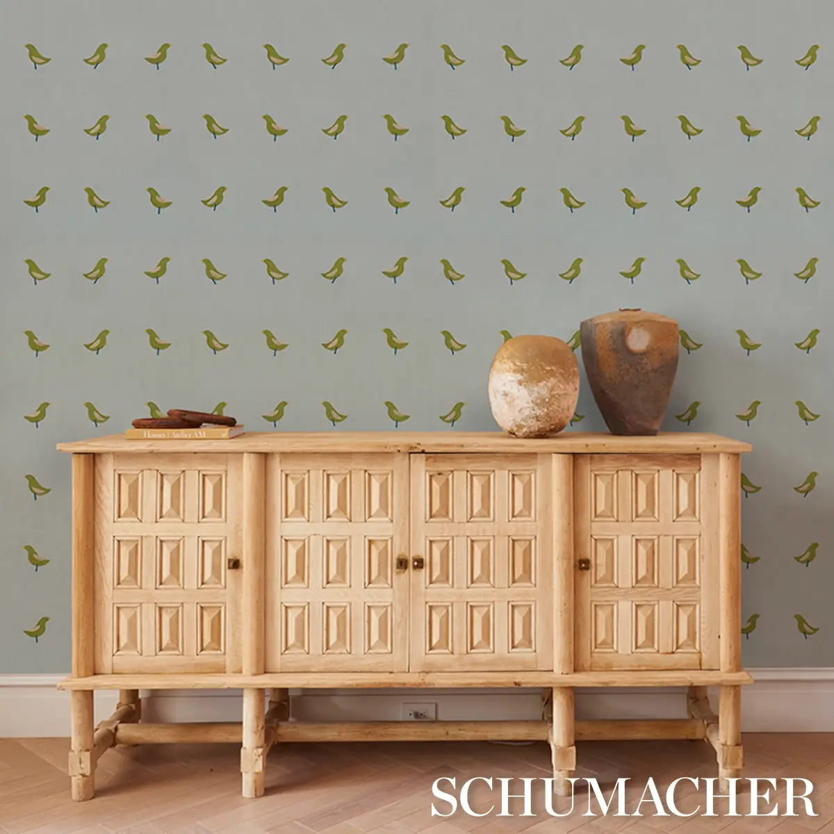 Schumacher Birds Print Wallpaper